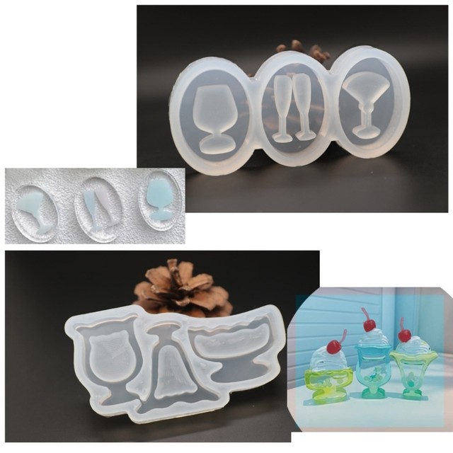 Elegant Cup Ornament Mold Unique Wine Cup Silicone Mold Exquisite Cup Epoxy  Mold Earring Keychain Resin Molds DIY Craft